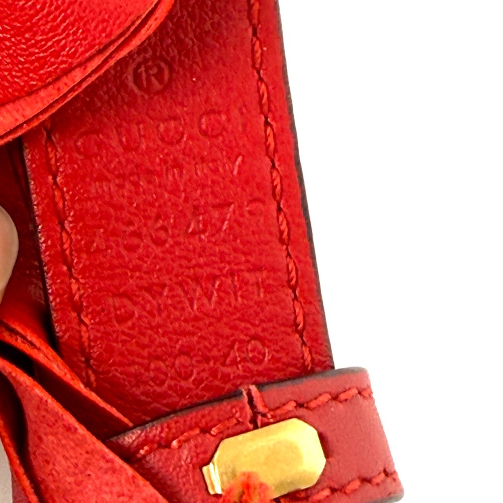 GUCCI GG Red Crystal Embellished Skinny Leather Belt 100 40 - Picture 6 of 13